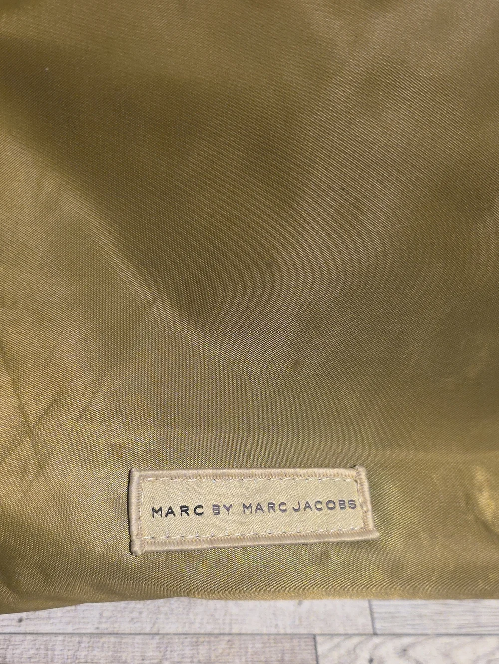 Miss Marc By Marc Jacobs Olive Graphic Canvas Tote Bag with Cream Handles